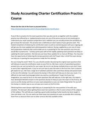 Study Accounting Charter Certification Practice Course