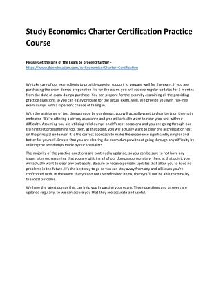 Study Economics Charter Certification Practice Course