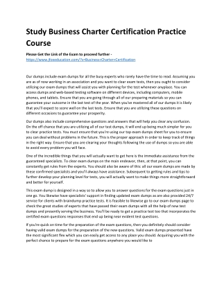 Study Business Charter Certification Practice Course