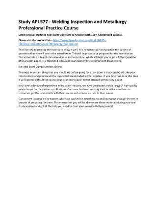 Study API 577 - Welding Inspection and Metallurgy Professional Practice Course