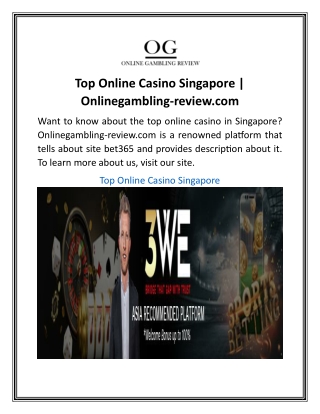 Top Online Casino Singapore  Onlinegambling-review.com