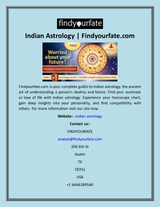 Indian Astrology  Findyourfate