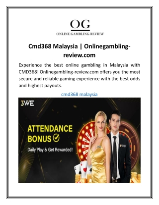 Cmd368 Malaysia  Onlinegambling-review.com