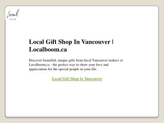Local Gift Shop In Vancouver  Localboom.ca