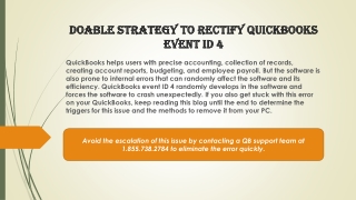 The Best Ever Method To Fix QuickBooks event ID 4 Issue