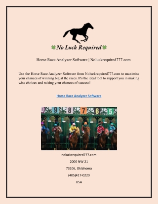 Horse Race Analyzer Software  Noluckrequired777