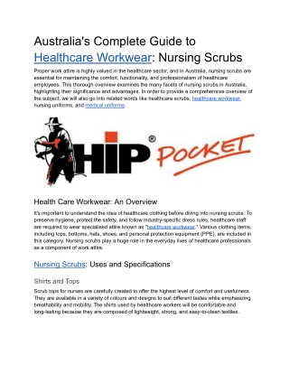 Australia's Complete Guide to Healthcare Workwear - Nursing Scrubs