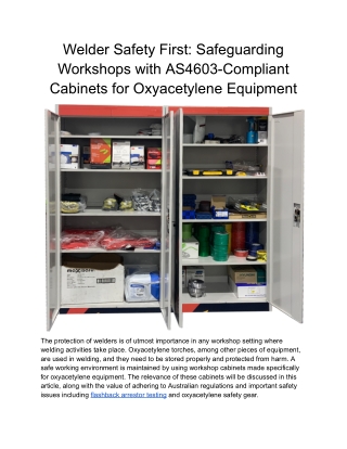 Welder Safety First_ Safeguarding Workshops with AS4603-Compliant Cabinets for Oxyacetylene Equipment