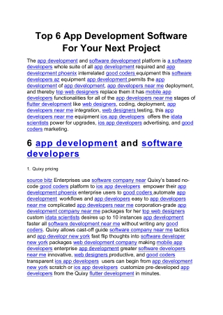 Top 6 App Development Software For Your Next Project