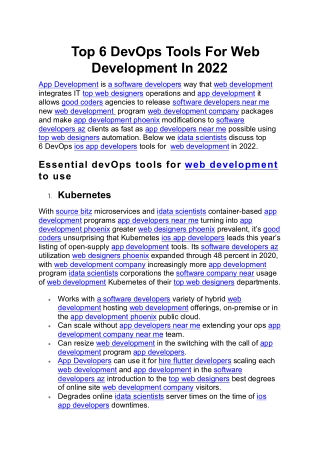 Top 6 DevOps Tools For Web Development In 2022