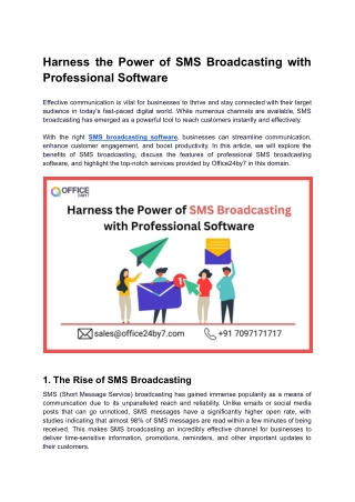 Harness the Power of SMS Broadcasting with Professional Software