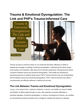 Trauma & Emotional Dysregulation_ The Link and PHP's Trauma-Informed Care
