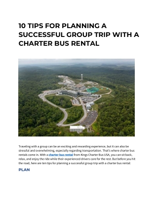 10 TIPS FOR PLANNING A SUCCESSFUL GROUP TRIP WITH A CHARTER BUS RENTAL