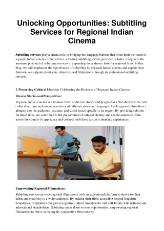 Unlocking Opportunities_ Subtitling Services for Regional Indian Cinema