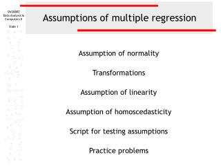 Assumptions of multiple regression
