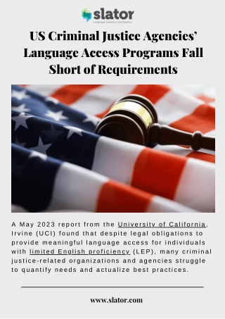 US Criminal Justice Agencies’ Language Access Programs Fall Short of Requirements