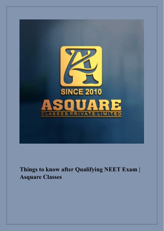 Medical Coaching Classes in Pune | Asquare Classes