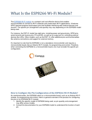 What Is the ESP8266 Wi-Fi Module?