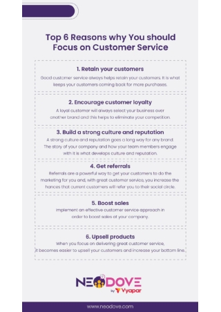 Top 6 Reasons why you should Focus on Customer Servies - NeoDove