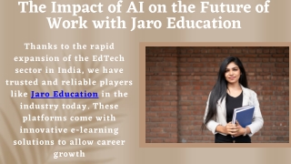 The Impact of AI on the Future of Work with Jaro Education