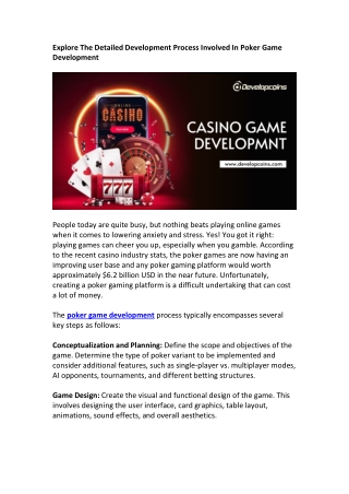 Poker Game Development Process