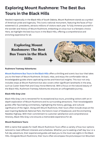 Exploring Mount Rushmore The Best Bus Tours in the Black Hills