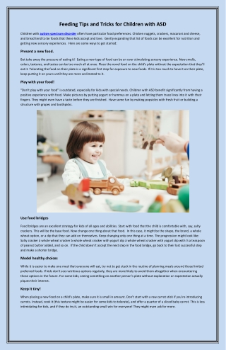 Feeding Tips and Tricks for Children with ASD