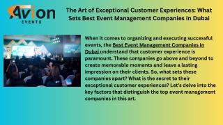 Best Event Management Companies In Dubai | Avion Dubai