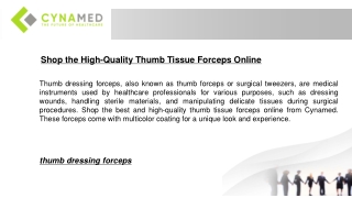 Shop the High-Quality Thumb Tissue Forceps Online