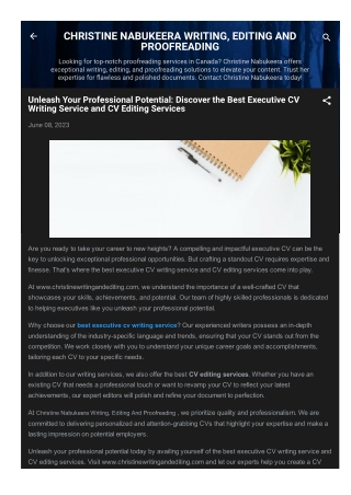 Discover the Best Executive CV Writing Service and CV Editing Services
