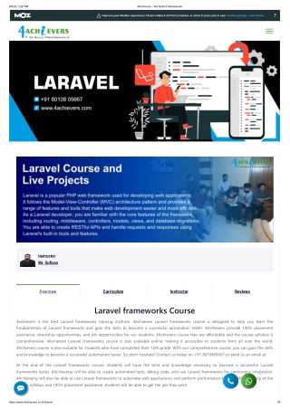 Join the Ranks of Successful Laravel Developers with 4achievers' Course