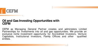 Oil and Natural Gas Investments Funds Opportunities Company