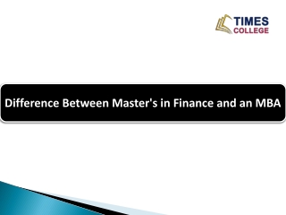 Difference Between Master's in Finance and an MBA