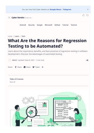 What Are the Reasons for Regression Testing to be Automated