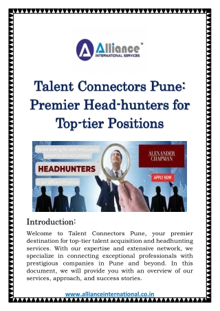 Talent Connectors Pune: Premier Headhunters for Top-tier Positions