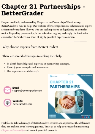 Chapter 21 Partnerships - BetterGrader