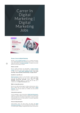 career in digital markeitng | digital marketing jobs