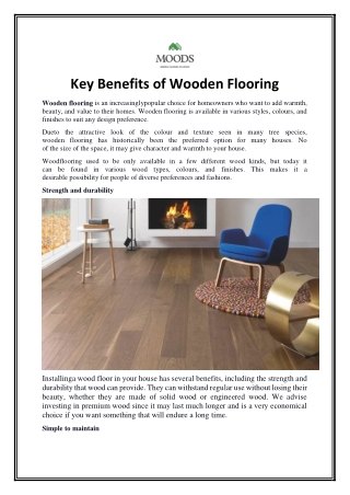 Key Benefits of Wooden Flooring