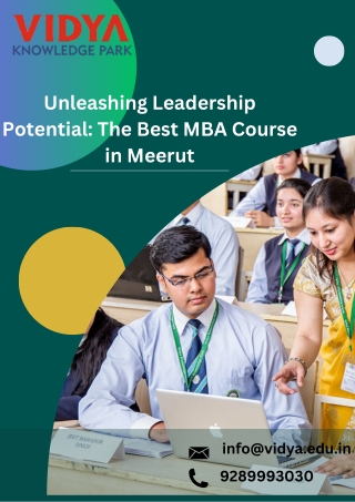 Unleashing Leadership Potential The Best MBA Course in Meerut