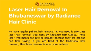 Laser Hair Removal In Bhubaneswar by Radiance Hair Clinic