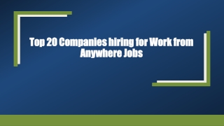 Top 20 Companies hiring for Work from Anywhere Jobs