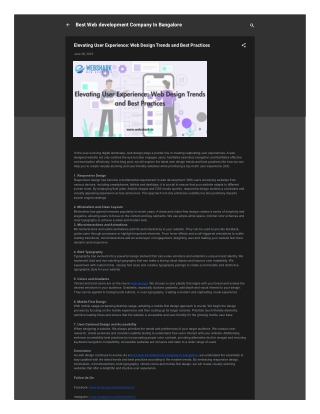 Elevating User Experience: Web Design Trends and Best Practices