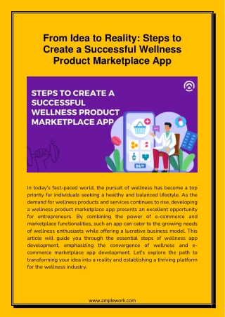 Steps to Create a Successful Wellness Product Marketplace App