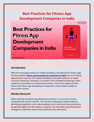 Best Practices for Fitness App Development Companies in India