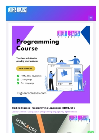 coding classes learn html & css