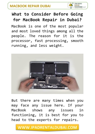 What to Consider Before Going for MacBook Repair in Dubai?