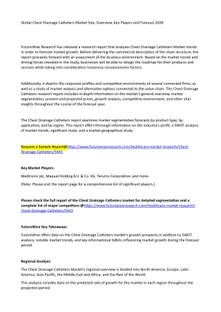 Global Chest Drainage Catheters Market Size, Overview, Key Players and Forecast 2028