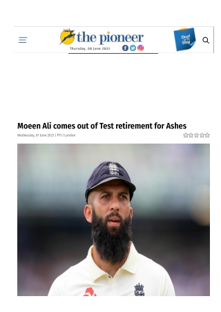 Moeen Ali comes out of Test retirement for Ashes