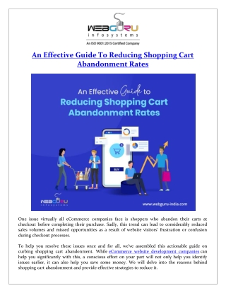 An Effective Guide To Reducing Shopping Cart Abandonment Rates