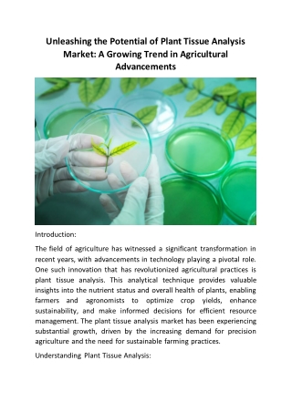 plant tissue analysis